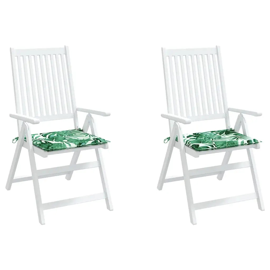 Cuscini per Sedia 2 pz Motivo a Foglie 50x50x4 cm in Tessuto 361068