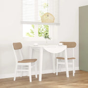Sedie da Pranzo con Cuscini 2 pz Bianco Legno Massello di Hevea 4102442