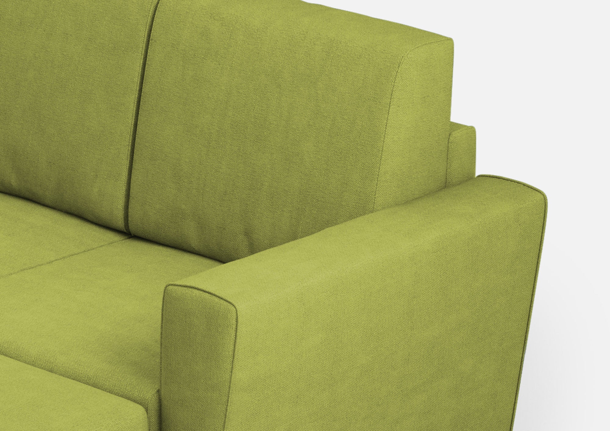 Divano 2 Posti con Pouf 152x155x85 cm Yasel in Tessuto Verde