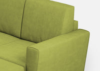Divano 3 Posti con Pouf 212x155x85 cm Yasel in Tessuto Verde