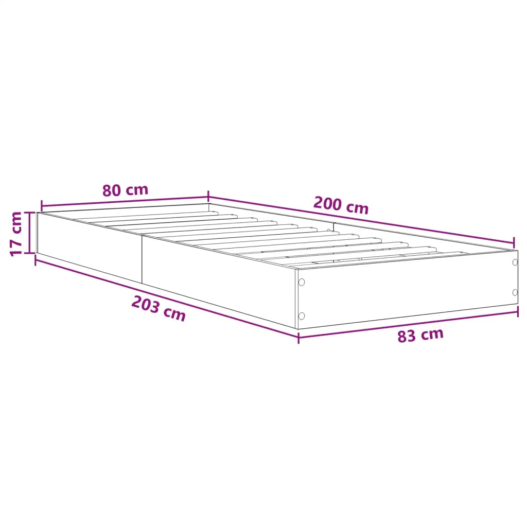 Struttura letto a pavimento Rovere Sonoma 80 x 200 cm 8009076