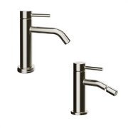Coppia miscelatori lavabo bidet senza scarico slim nickel spazzolato | Bette