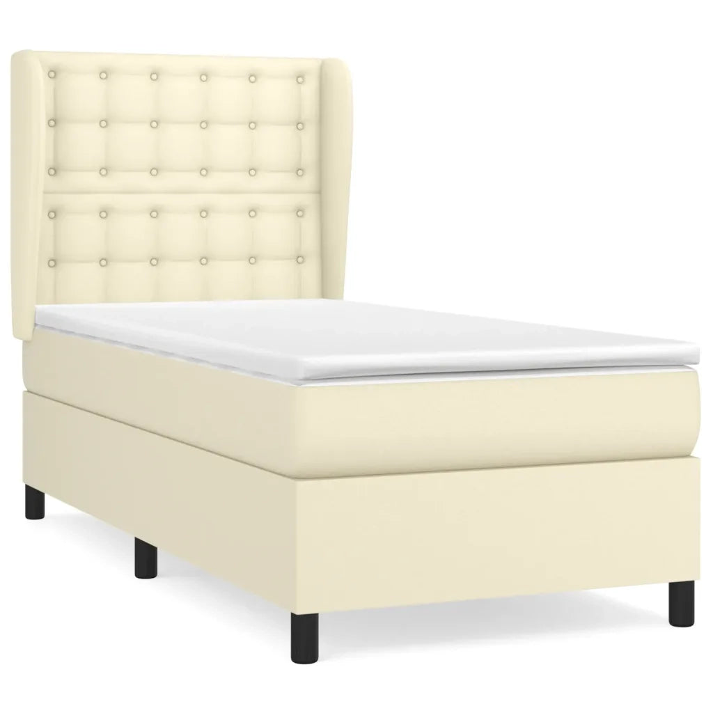 Giroletto a Molle con Materasso Crema 90x190 cm in Similpelle 3129005