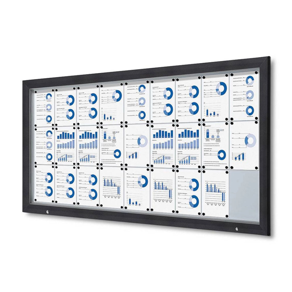 Bacheca da Esterno con Apertura a Ribalta 212,5x106,7x4,7 cm in Alluminio con Led Grigio Antracite