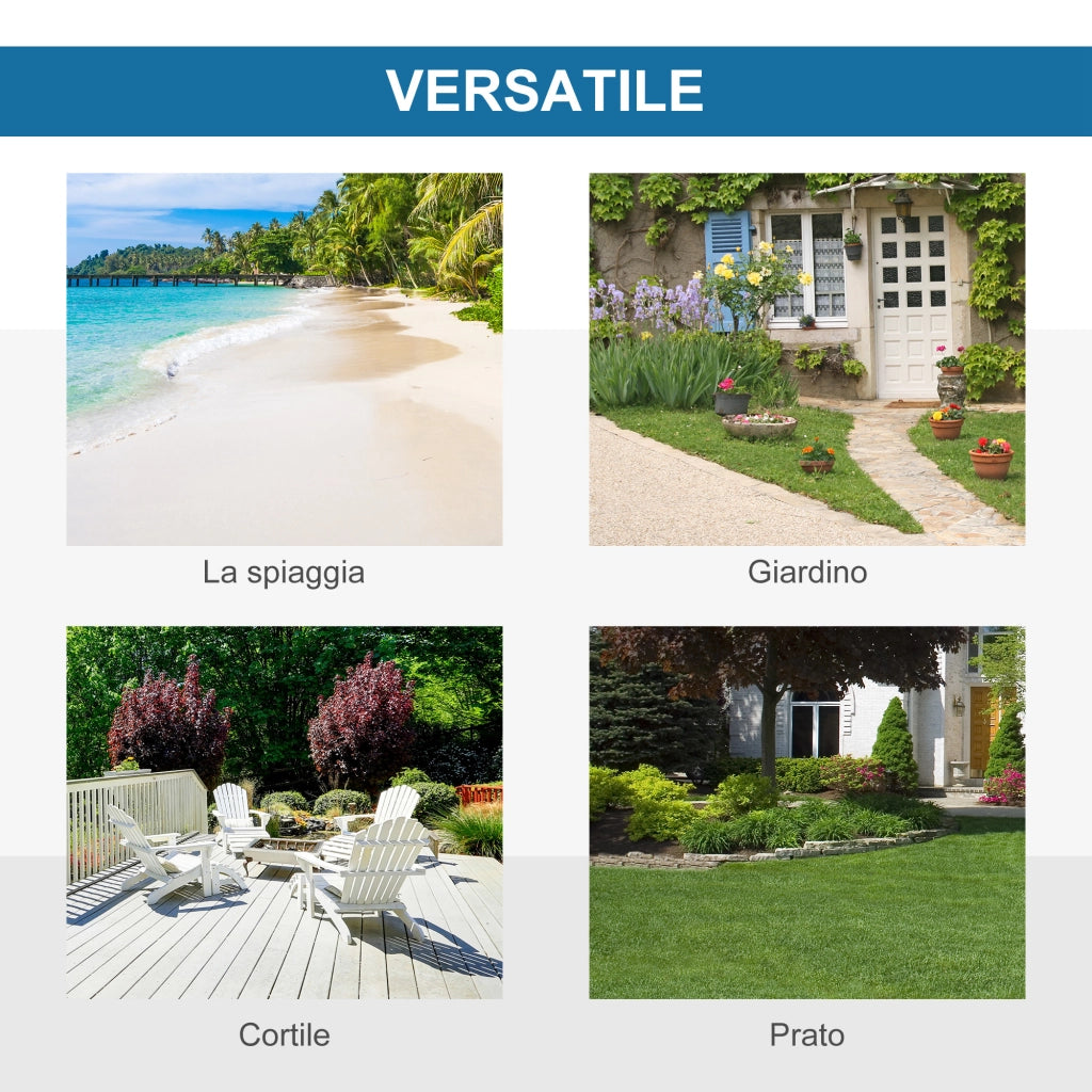 Tenda da Spiaggia Pop-Up AntiUV ¨C Xylo ¨C Con Porta a Zip, 220x173x120 cm, Blu e Grigio
