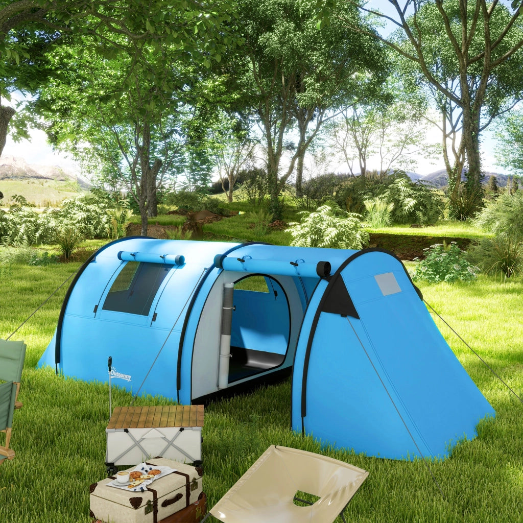 Tenda da campeggio 3 persone con finestre e borsa ¨C zephmum ¨C blu 470x220x150 cm