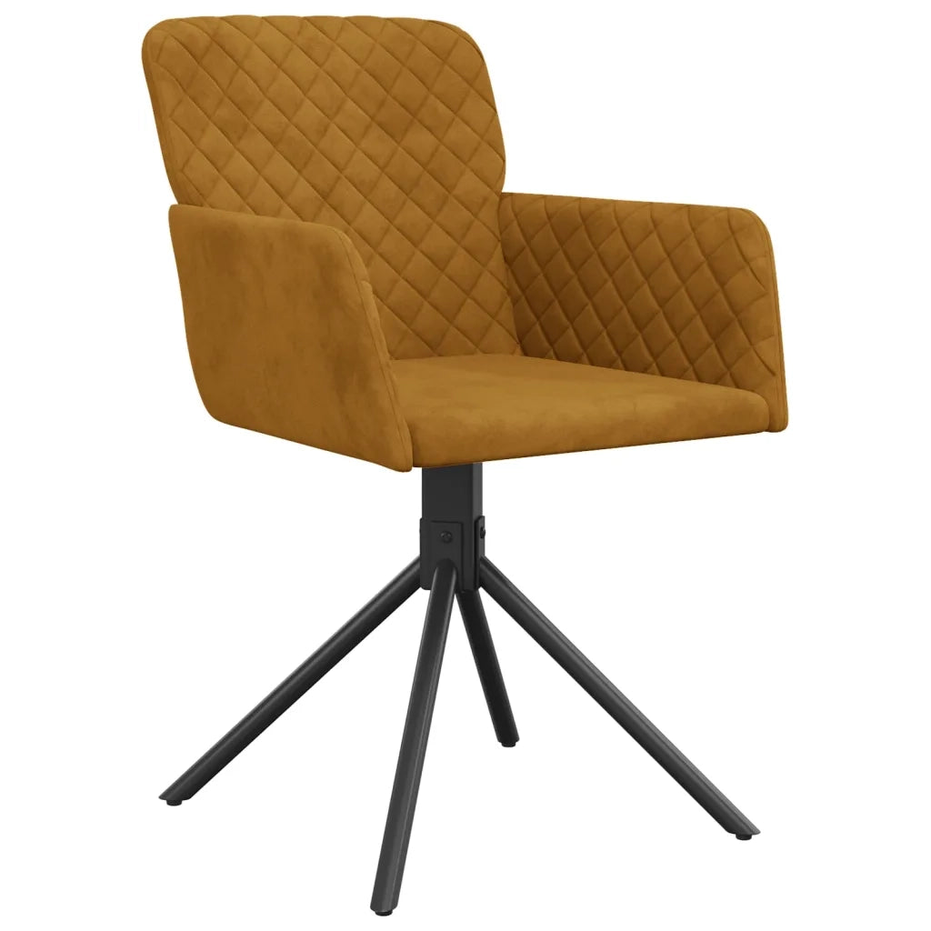 Sedie da Pranzo Girevoli 2 pz Marroni in Velluto cod mxl 7894