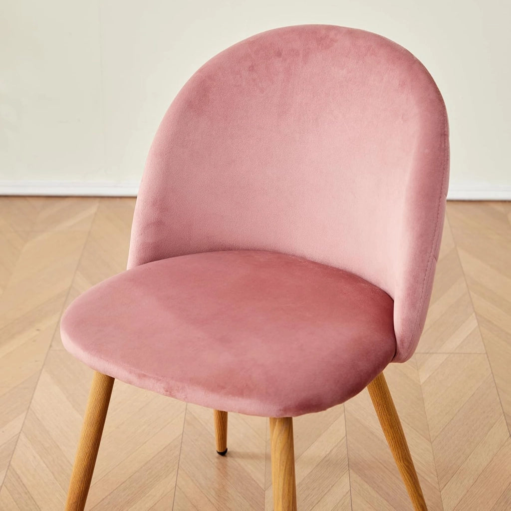 GrandCA HOME Set di 6 Sedie per Sala da Pranzo in Velluto, Sedie da Cucina Imbottite con Gambe in Metallo, per Soggiorno, Verde+Blu+Rosa