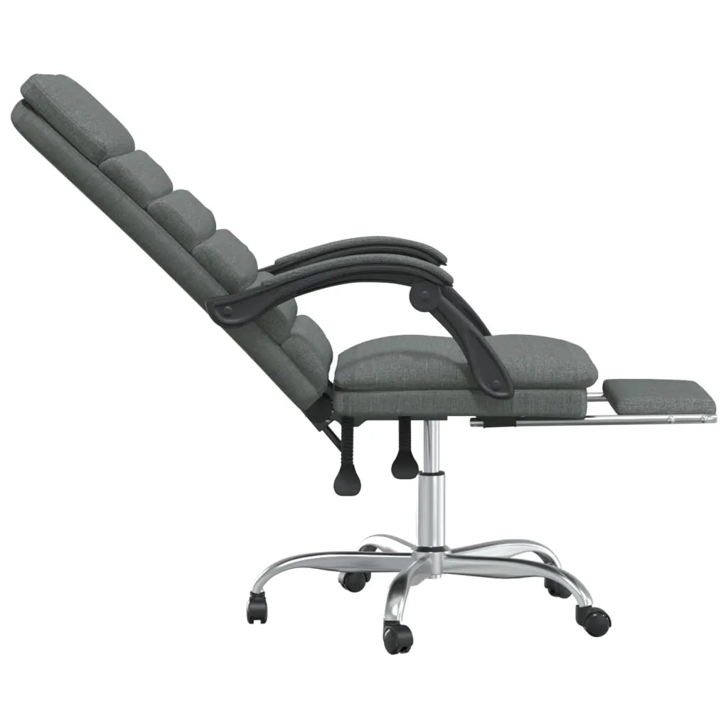 Sedia da Ufficio Massaggio Reclinabile Grigio Scuro in Tessuto 349726