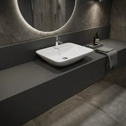 Lavabo appoggio rettangolare foro rubinetto Rak Ceramics Bianco