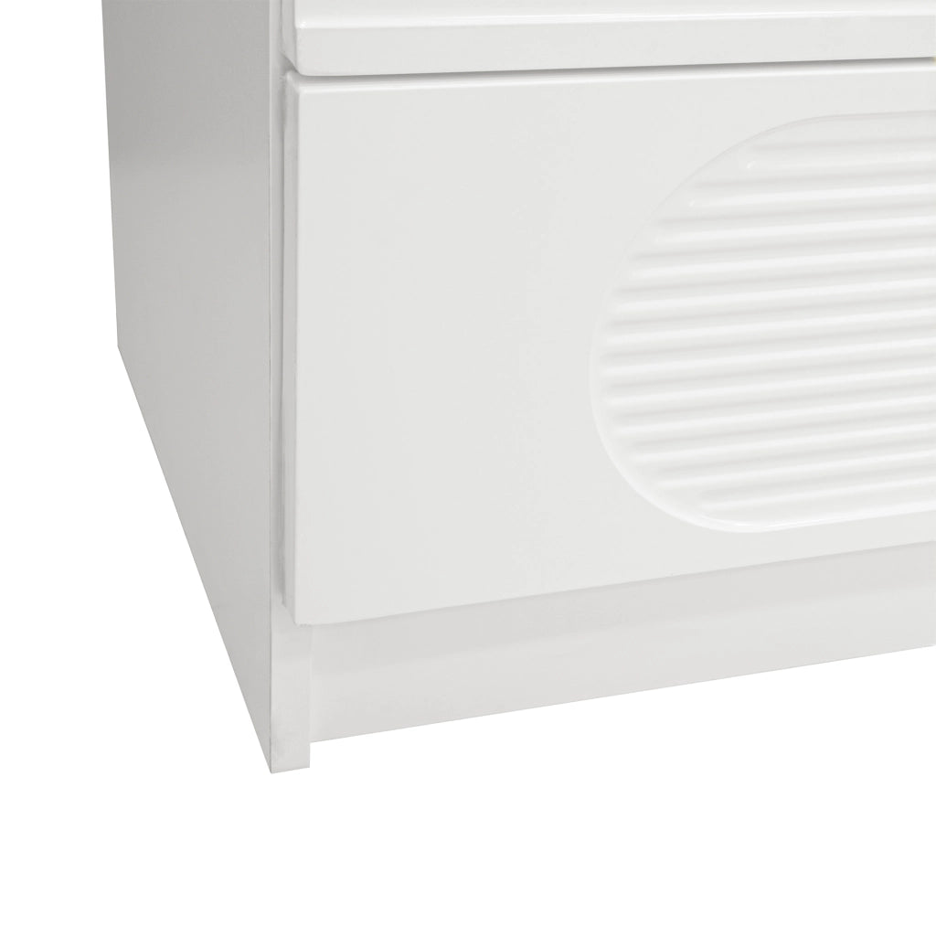 OKWISH Comò Contenitore con 4 Cassetti a Estrazione Totale Frontali Lucidi per Camera Ufficio Soggiorno 60 x 38.5 x 85 cm