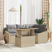 Set Divano da Giardino con cuscino 5 pcs Beige e Grigio Chiaro