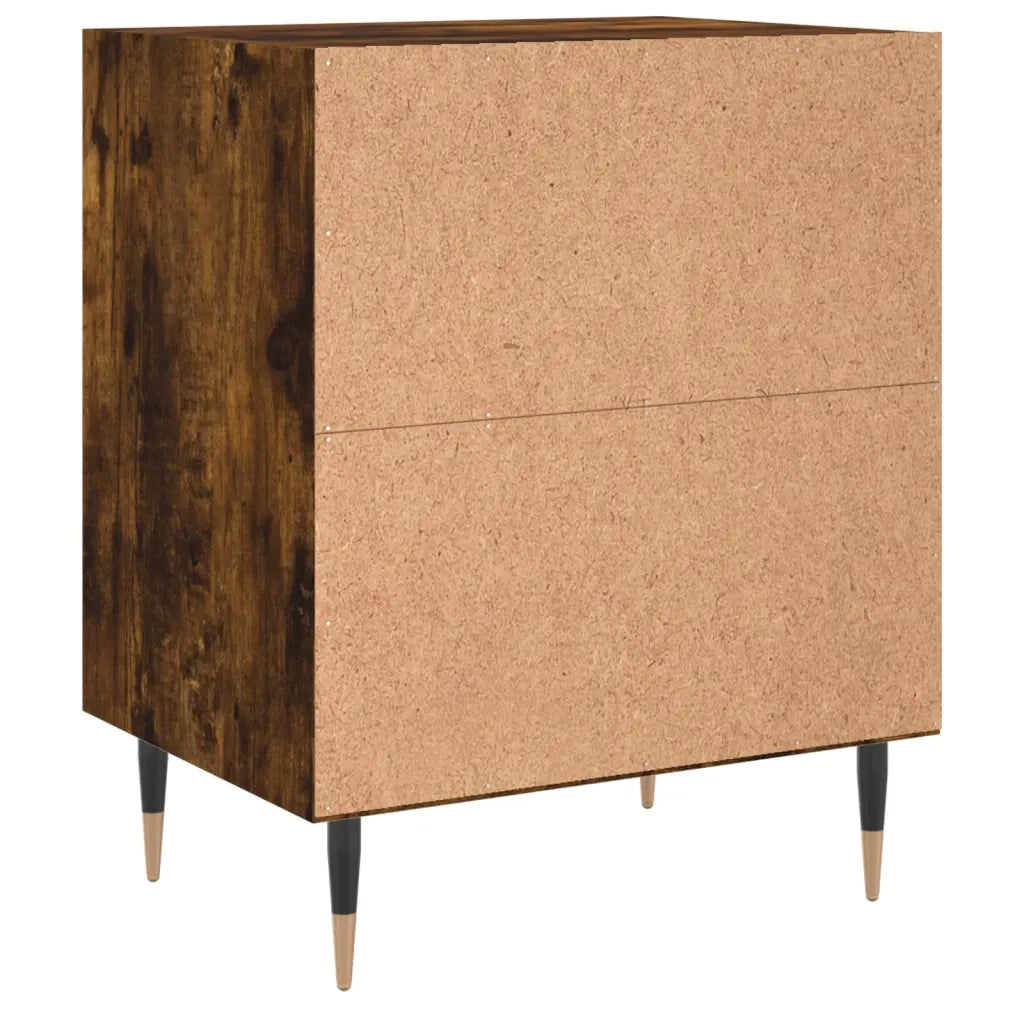 Set di 2 Comodini | Armadio da Notte | Mobiletto da notte Rovere Fumo 40x30x50 cm in Legno Multistrato