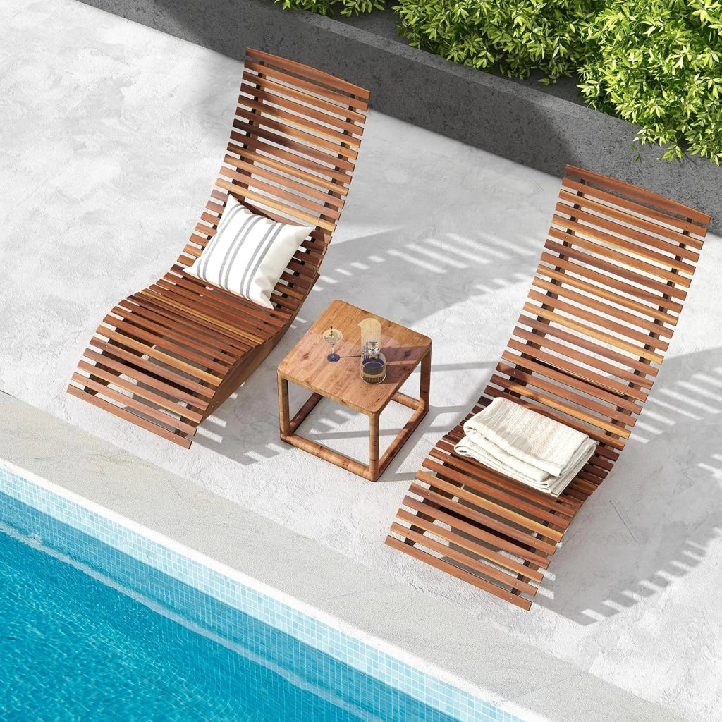 Sedia a Dondolo in Legno per Esterni, Lettino a Dondolo con Seduta Ergonomica, Sdraio a Dondolo da Giardino, Lettino Prendisole a Dondolo per Giardino, 157 x 60 x 76 cm, Portata 160 kg (1)