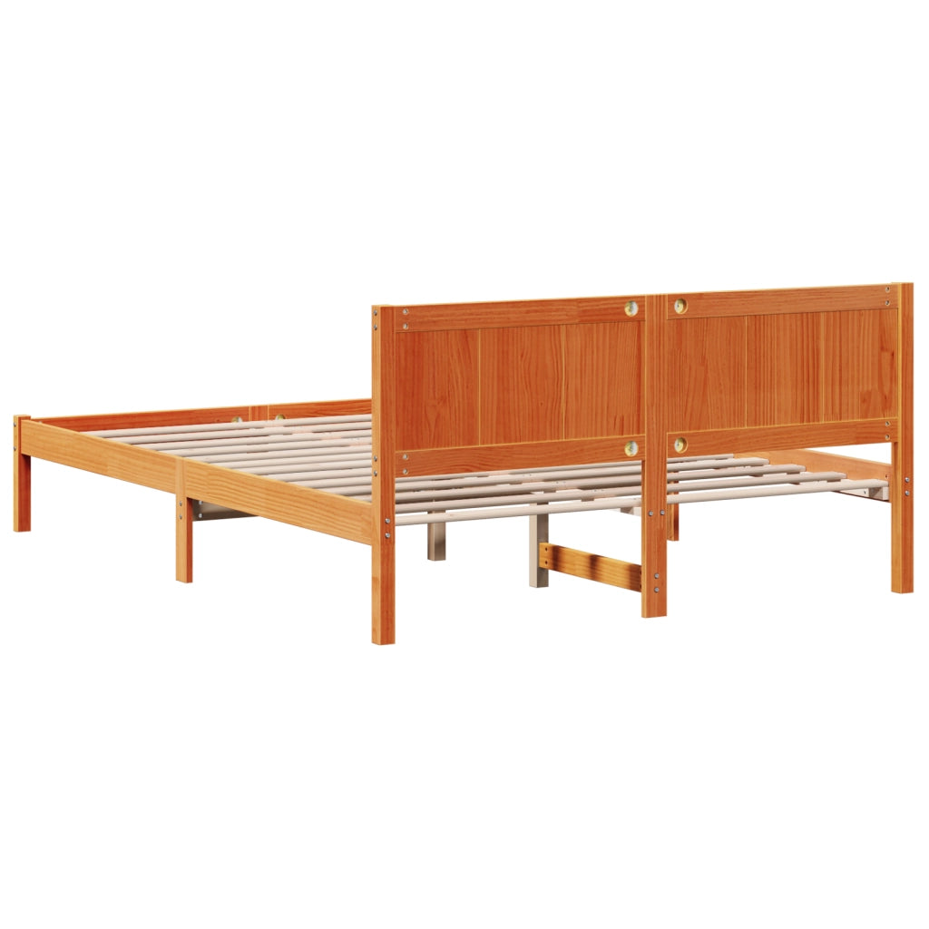 Letto in legno massello cerato marrone Marrone cerato Legno massello