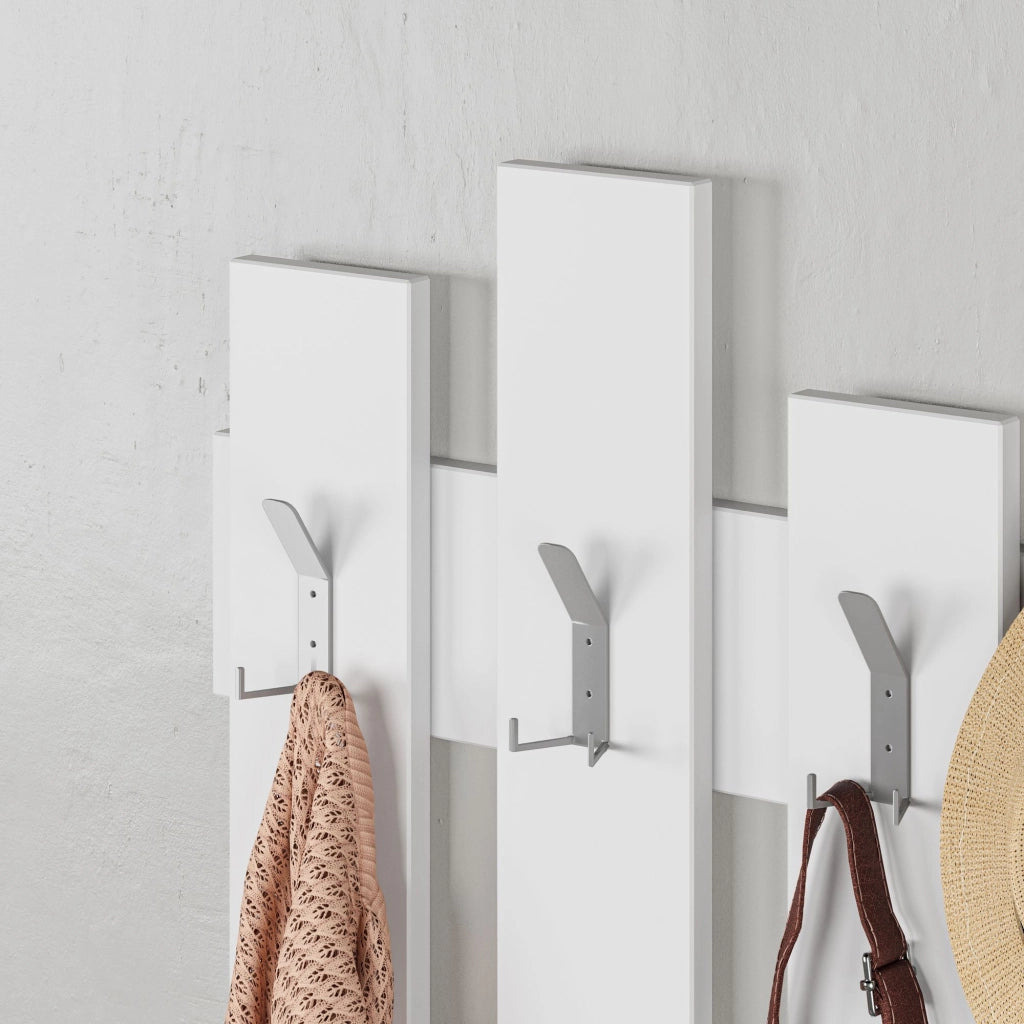 Appendiabiti da parete in legno "Wave" - 64 x 4 x 79 cm - Bianco