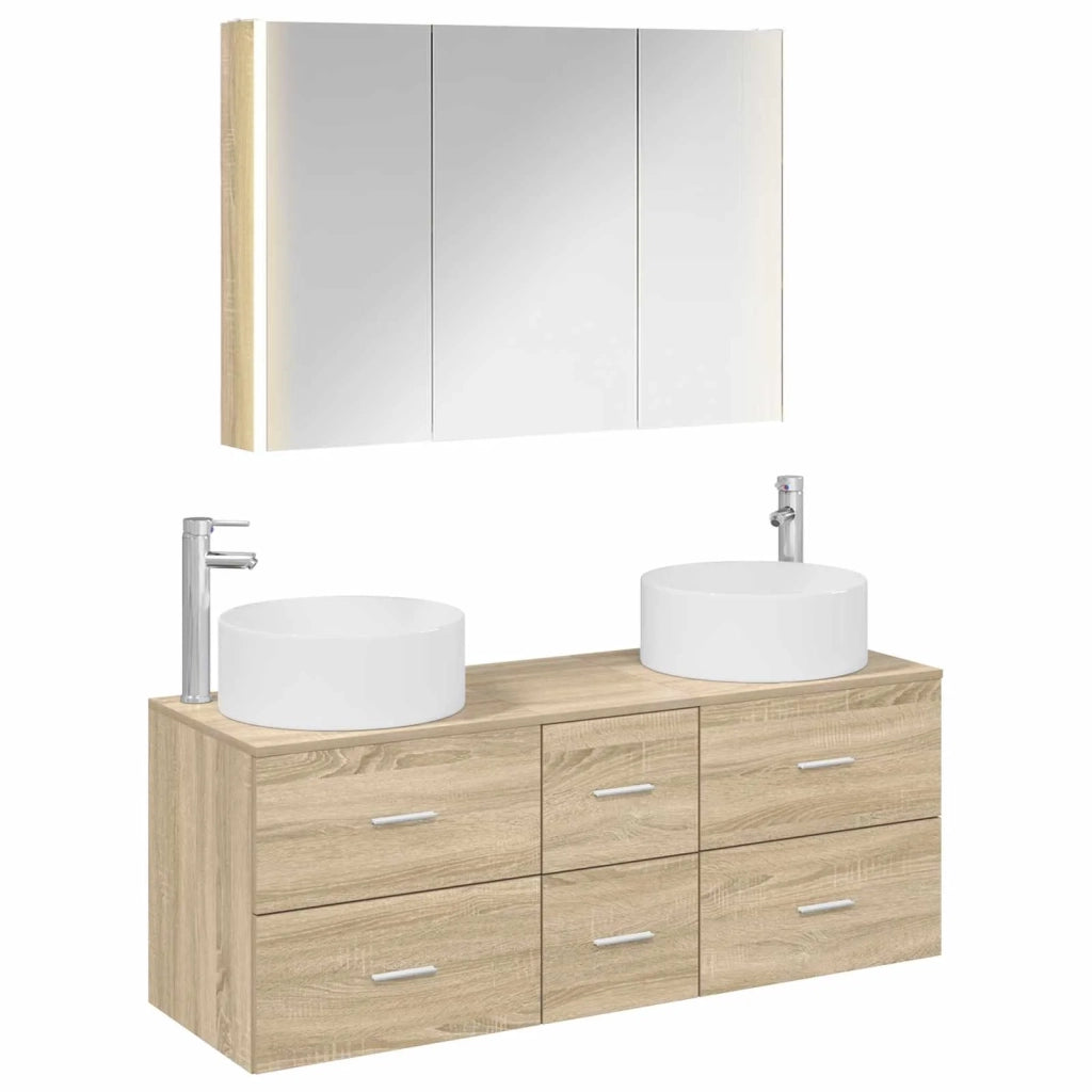 Set di mobili per il bagno 4 pcs Rovere Sonoma 3407105