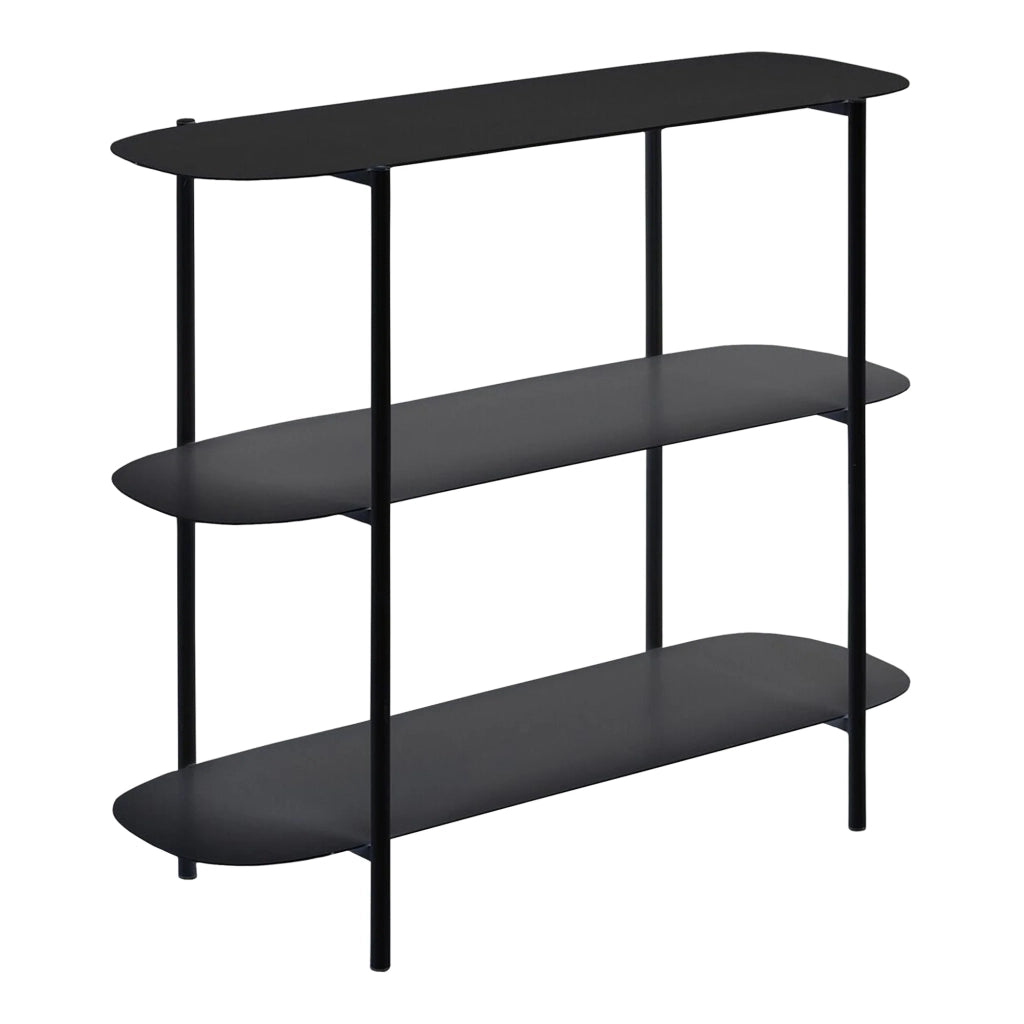 Tavolo consolle in acciaio 70 x 90 x 32 cm nero 03_0008567
