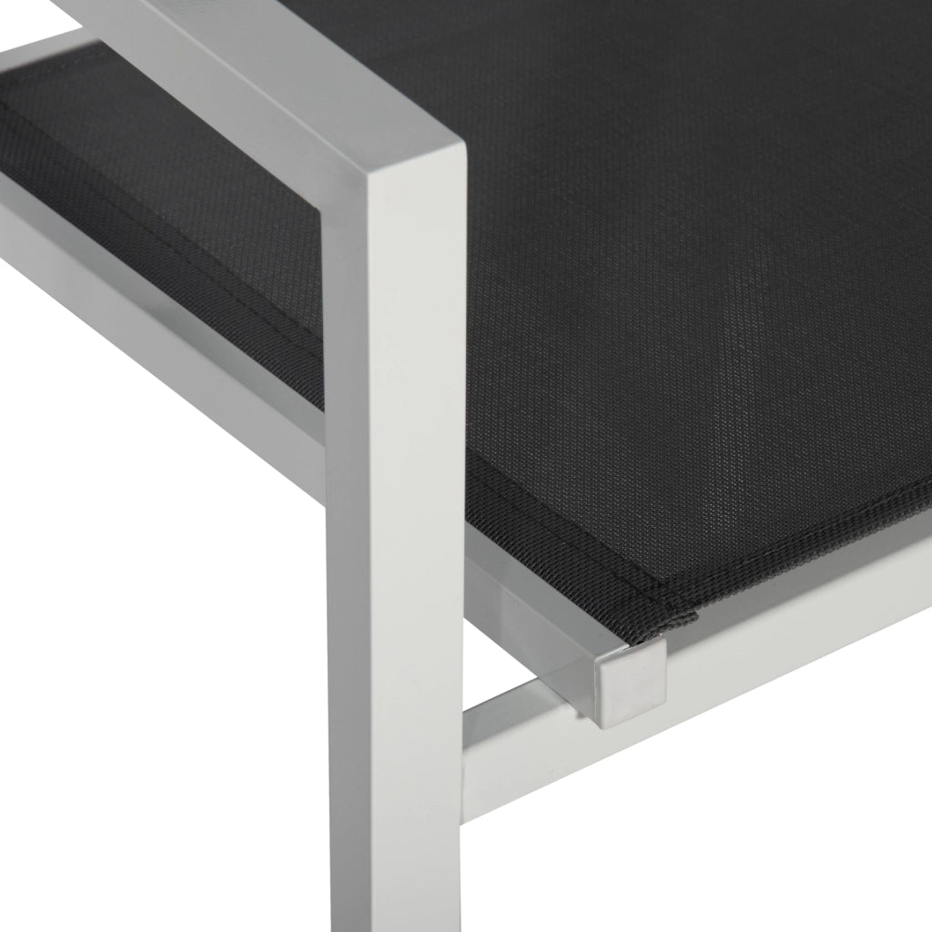 Set di 6 sedie in alluminio bianco - textilene grigio