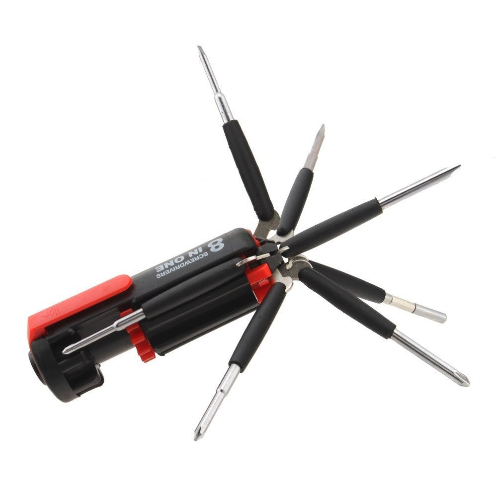 Trade Shop - Giravite Cacciavite 8in1 A 6 Led Multifunzione Torcia Multiuso Luci Cacciaviti -