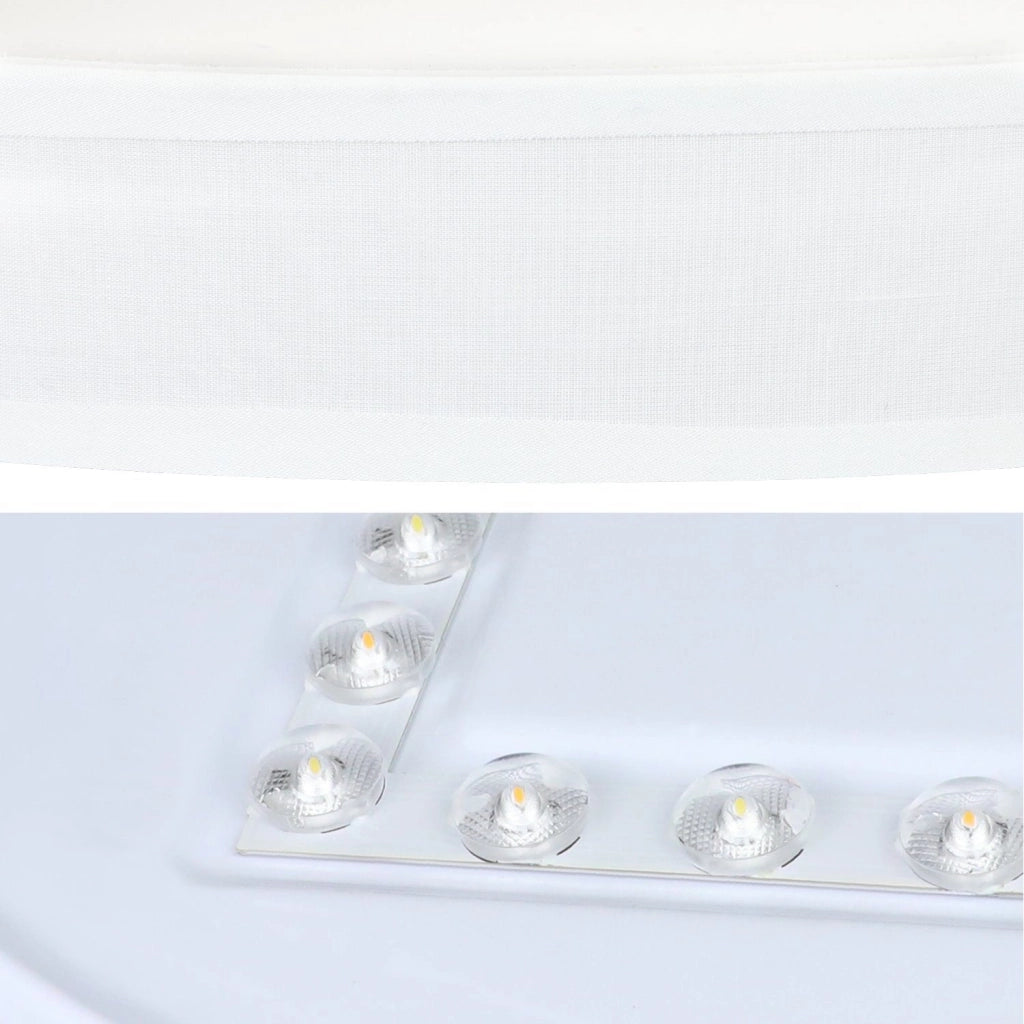 ZMH Lampada da soffitto plafoniera LED moderna paralume rotondo tessuto 30cm