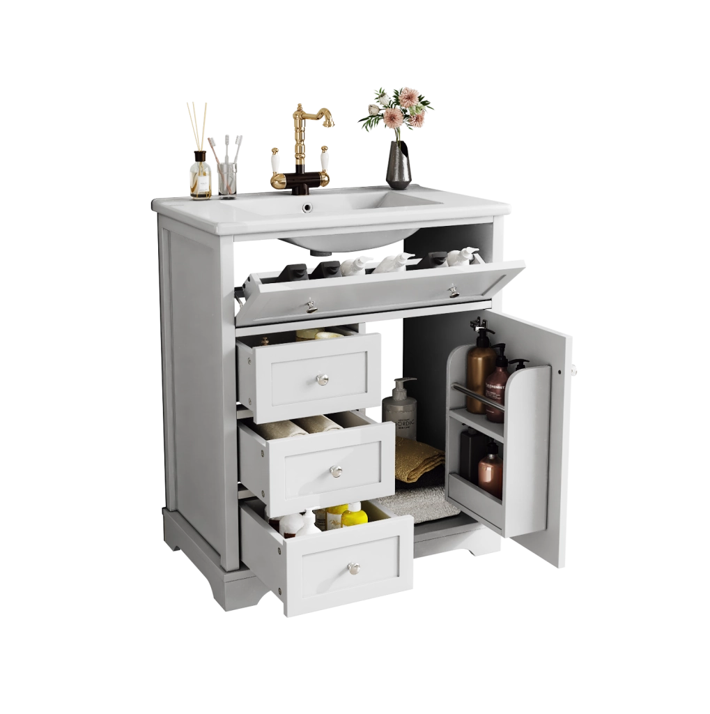Mobile bagno da terra con lavabo 76x46x87 cm bianco