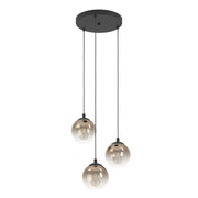 Lampadario Contemporaneo Ariscani 1 Acciaio Nero Rame 3 Luci E27