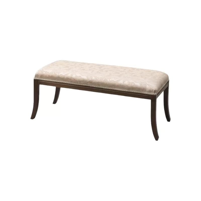 Panca imbottita tessuto floreale legno noce scuro 95x43x43 - Mobili 2G