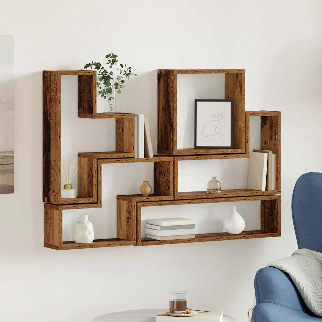 Cubo da Parete Legno vecchio 96 x 12 x 64 cm Legno multistrato 879639