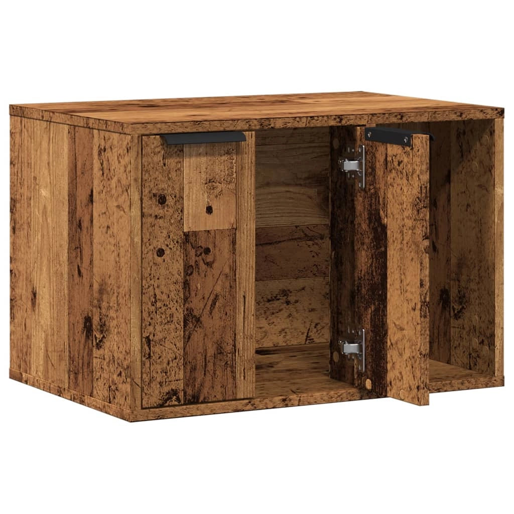 Mobiletto per lettiera per gatti legno invecchiato legno ingegnerizzato marrone 02_0043347