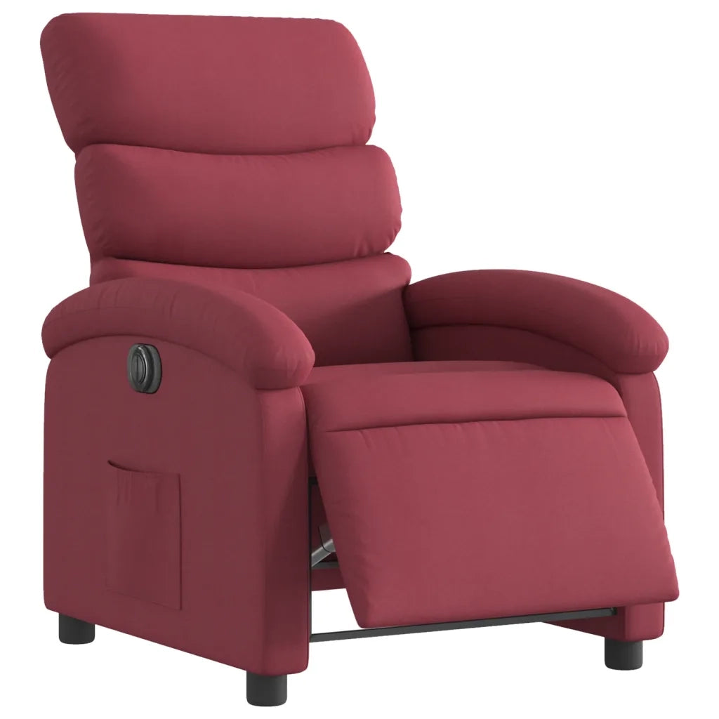 vidaXL Poltrona Elettrica Reclinabile Rosso Vino in Tessuto