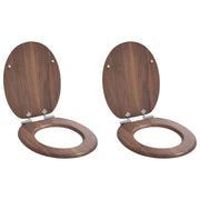 Sedile per toilette con chiusura morbida 2 pcs Marrone