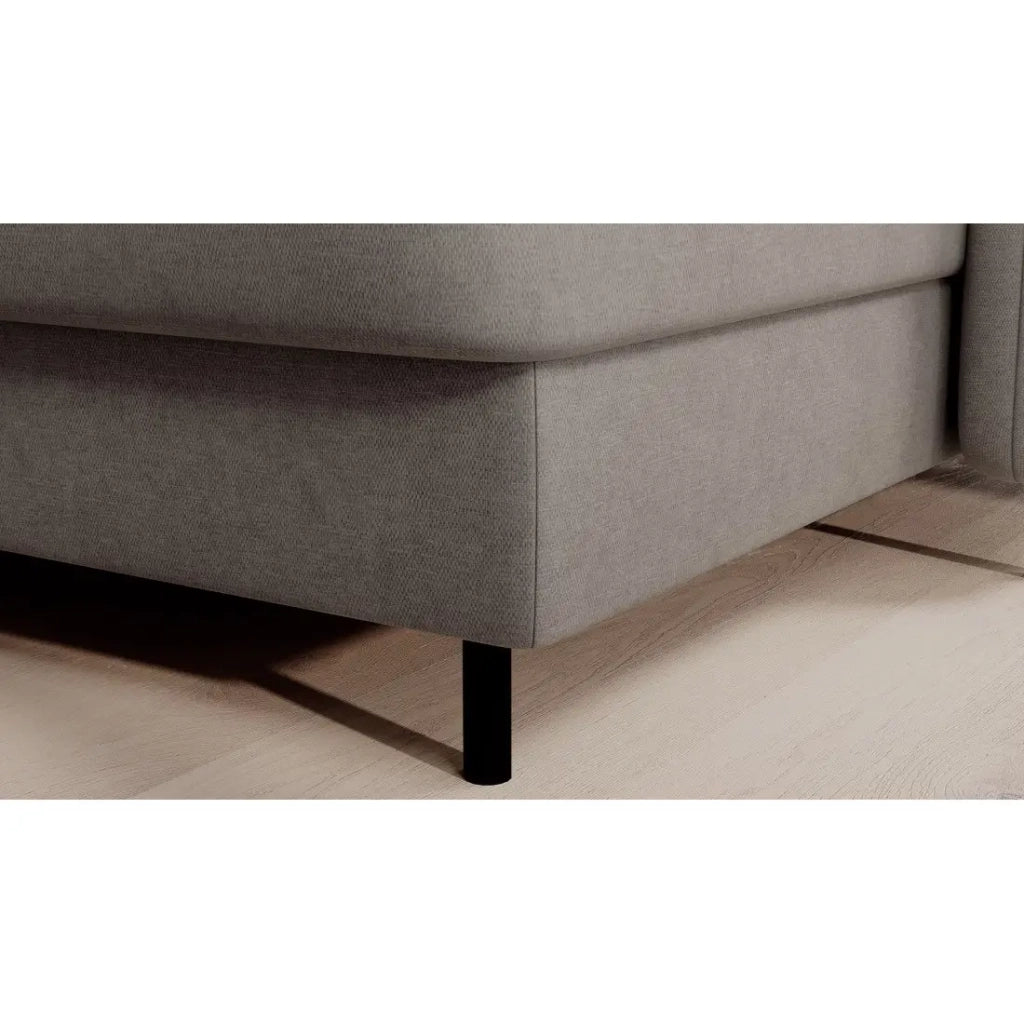 Divano angolare convertibile BERTHO 306 cm grigio chiaro - Angolo destro con contenitore