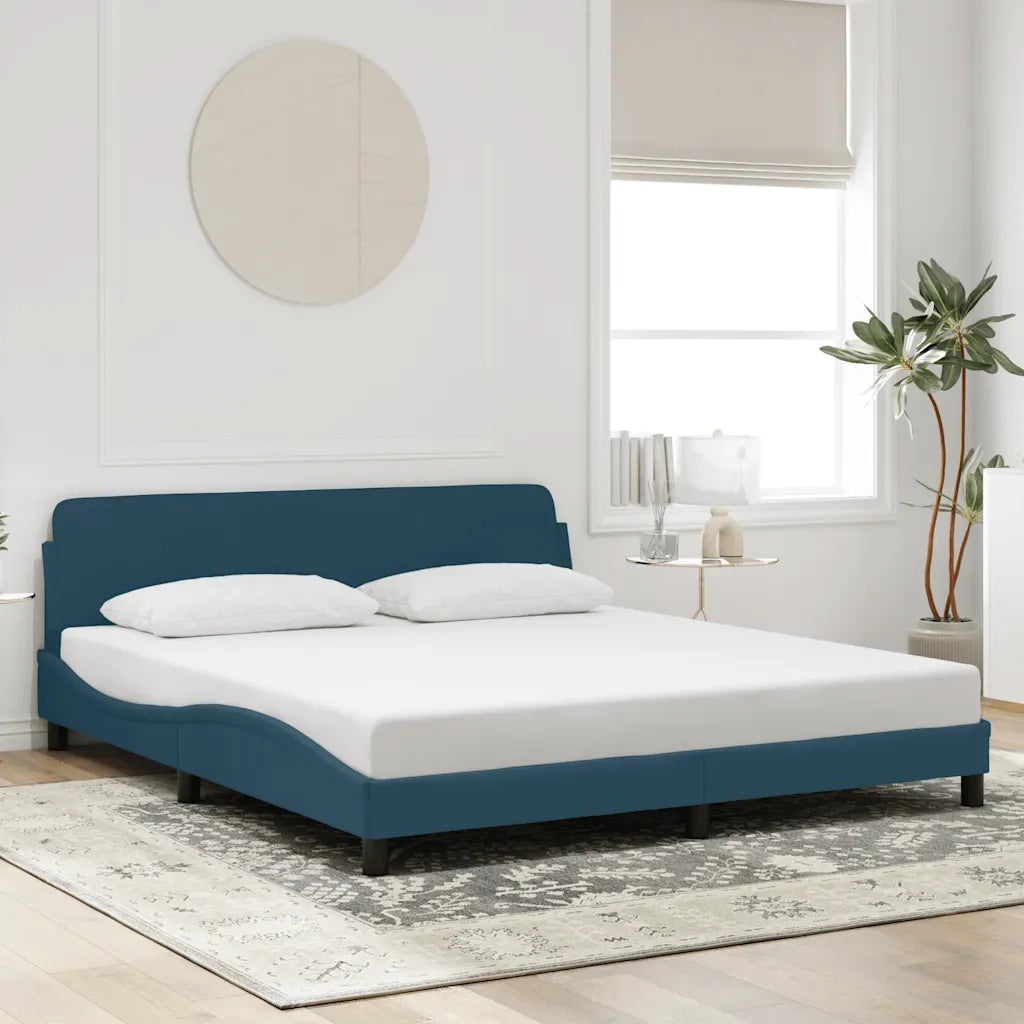 Giroletto con Testiera Dover Blu 180x200 cm in Velluto 373236