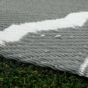 Tappeto esterno 200x150 grigio polipropilene disegno resistente all'uso comune per interni ed esterni facile da pulire
