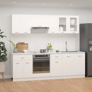 Set Armadi da Cucina 8 pz Lyon Bianco in Legno Multistrato 3067647