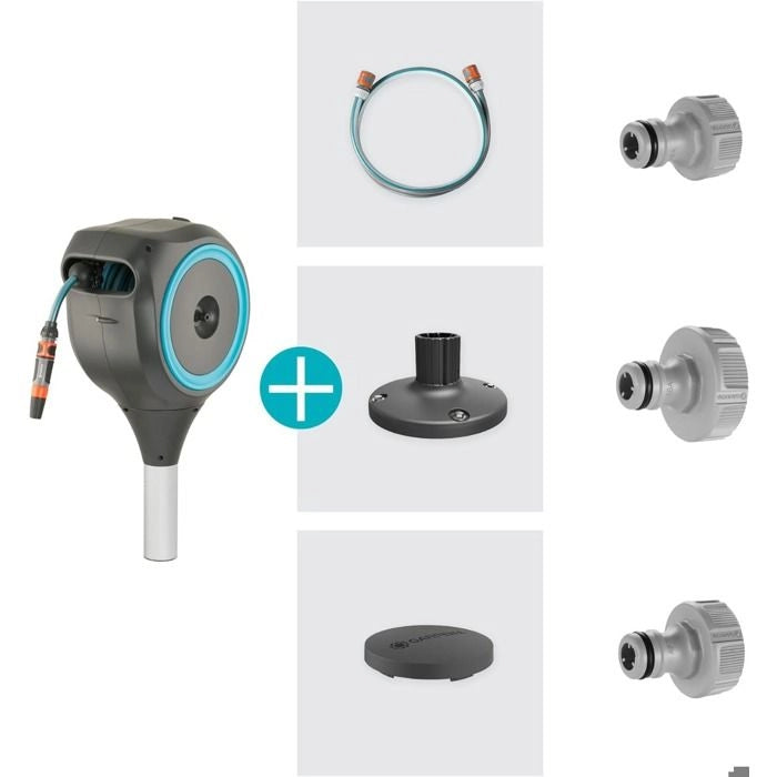 Avvolgitubo automatico per terrazzo - GARDENA - RollUp - S - Blu - Lunghezza 15 m - Tubo 13 mm