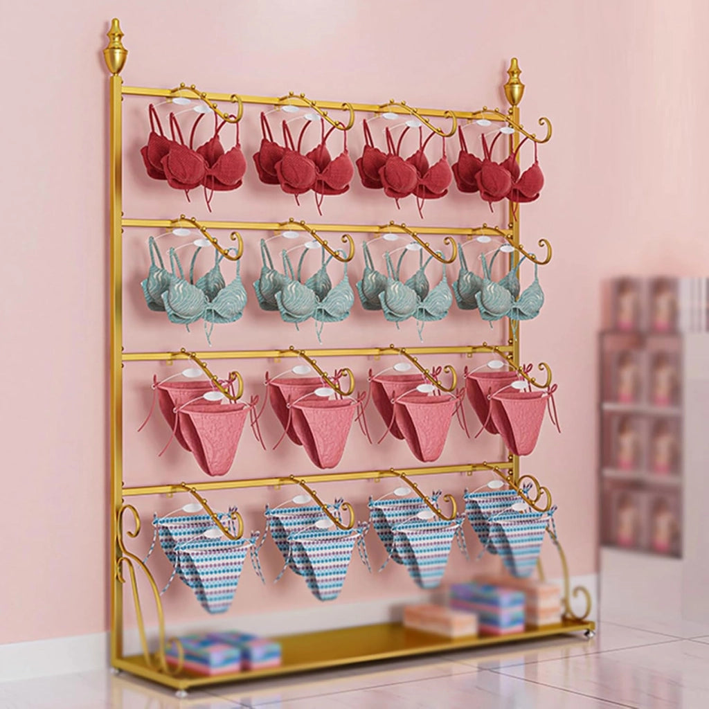 Espositore per Calzini da Bagno del Centro Commerciale, espositore per Biancheria Intima in Metallo, espositore per Reggiseni da Pavimento a 4 Ripiani, scaffale per Pantaloncini Intimi Naka