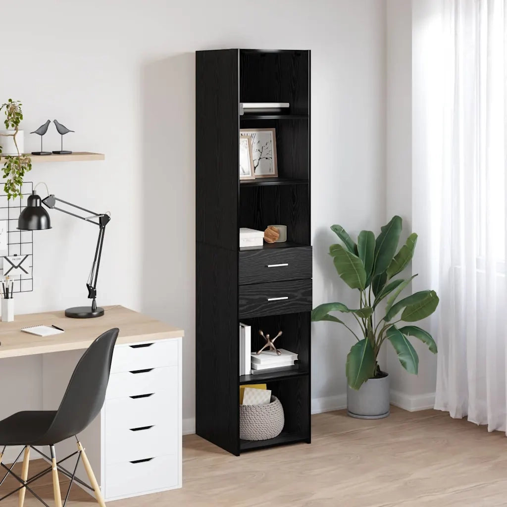 Credenza | Madia | Buffet da pranzo | Armadio da pranzo Rovere Nero 40 x 42,5 x 185 cm Legno multistrato