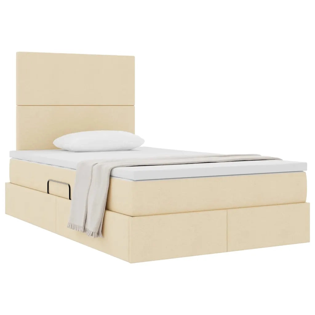 Letto con contenitore e materasso Crema 120 x 200 cm Poliestere 3371713