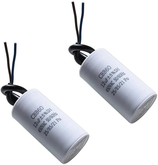 Set di 2 condensatori di avvio motoristico CBB60 12µF 450V