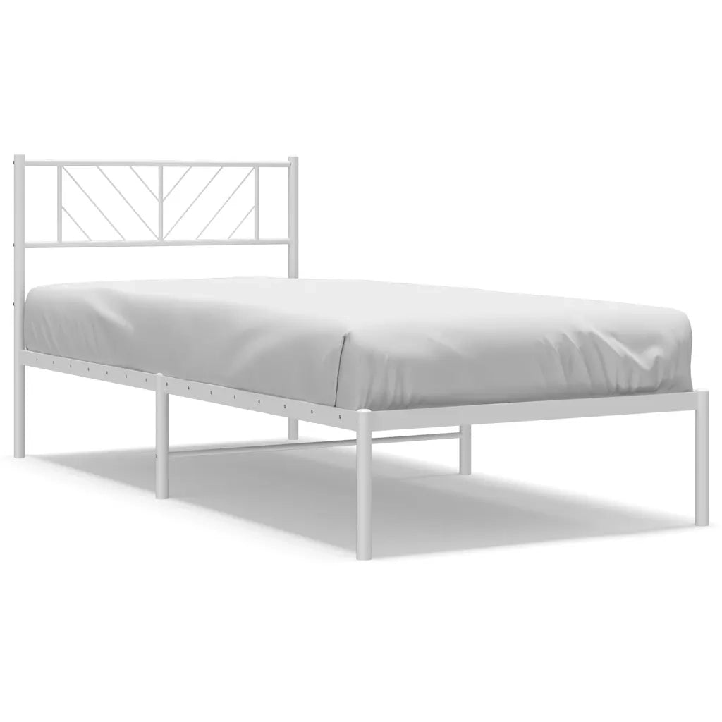 Giroletto con Testiera Metallo Bianco 100x190 cm 372222