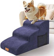 Trappola per cani a 3 gradini, trappola per cani e gatti per piccoli animali domestici, trappola per gatti anziani, trappola per animali domestici con fodera lavabile, gradino per cani 40 cm alto per divano letto