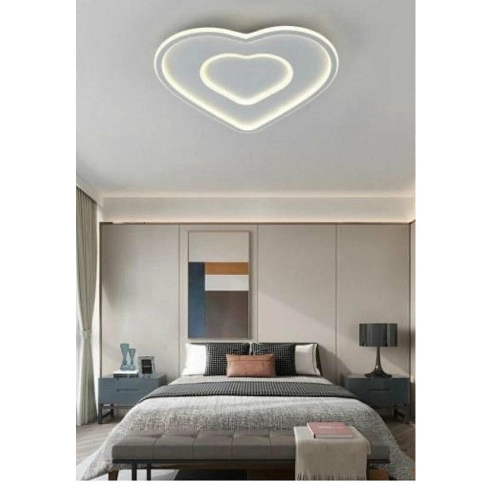 Trade Shop - Plafoniera Led Da Soffitto Forma Di Cuore 63 W In Alluminio 4000k 6500k Ip22 C19 -