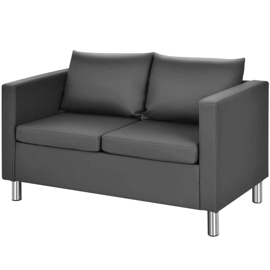 Divano moderno a 2 posti 120 x 60 x 62,5 cm seduta comoda sensazione accogliente pelle PU grigia 20_0019352