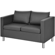 Divano moderno a 2 posti 120 x 60 x 62,5 cm seduta comoda sensazione accogliente pelle PU grigia 20_0019352
