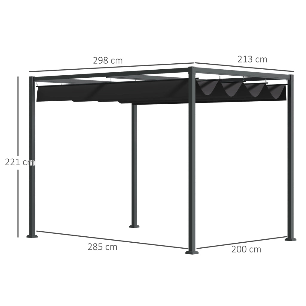 Pergola 3x2m ¨C zephmum ¨C Nero Grigio