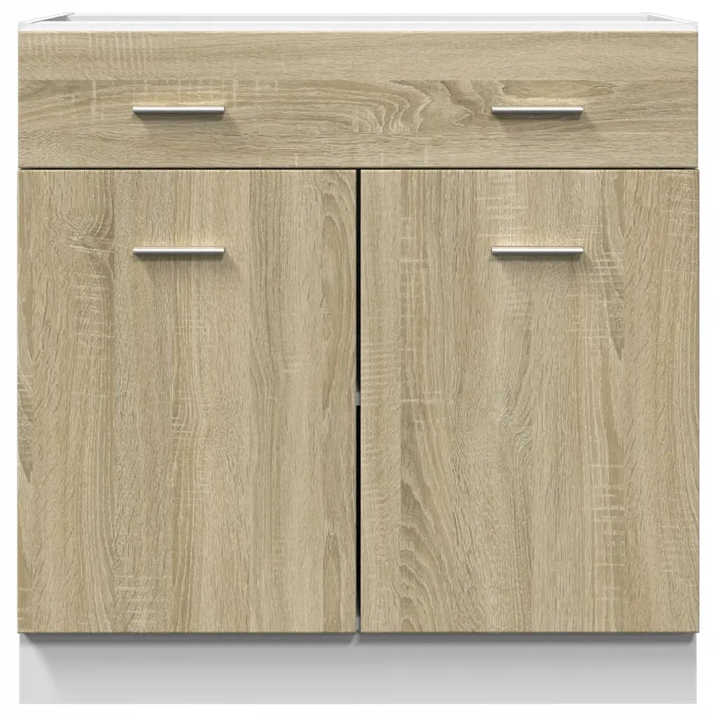 Mobile base da cucina moderno con cassetti 80 x 46 x 81 cm ampio spazio contenitivo legno ingegnerizzato di rovere Sonoma 02_0049689