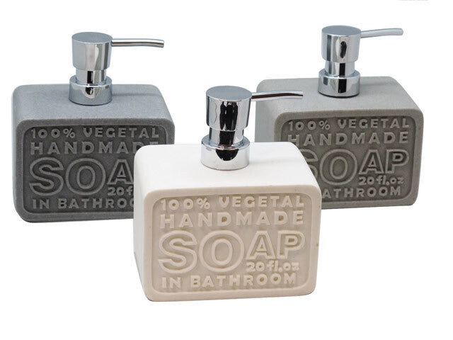 Dispenser da Bagno Sapone Liquido in Ceramica Vegetal 3 Colori