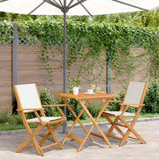 Set da Bistrot 3pz Bianco Crema in Tessuto e Legno Massello 3281880